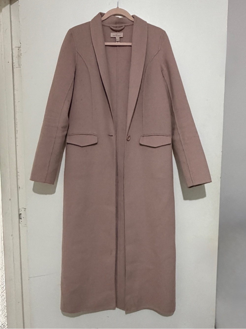 TALL mauve longline shawl collar wool coat || LONG TALL SALLY || US 6